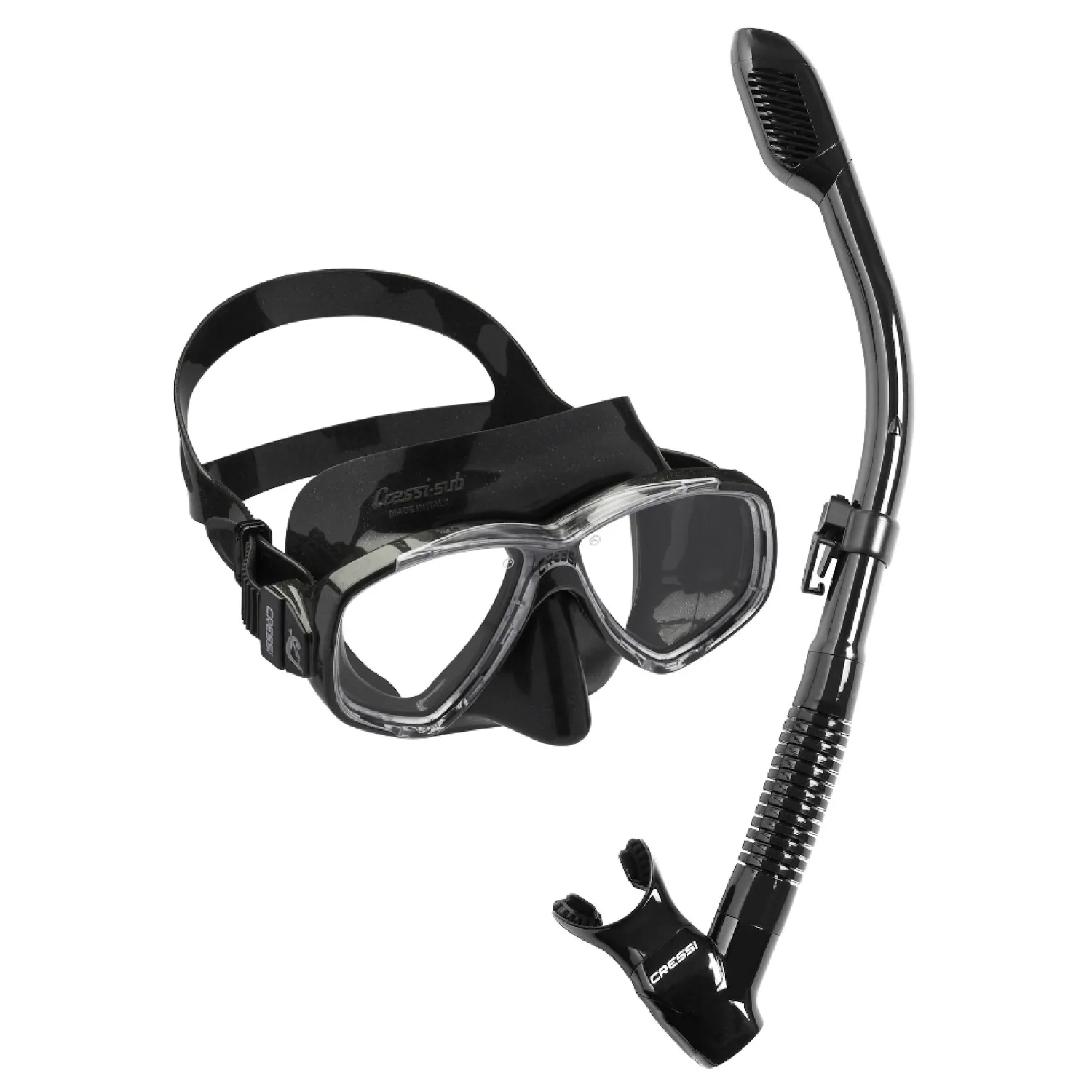 Cressi Diving- Perla & Supernova Dry Snorkeling Combo Black / Black