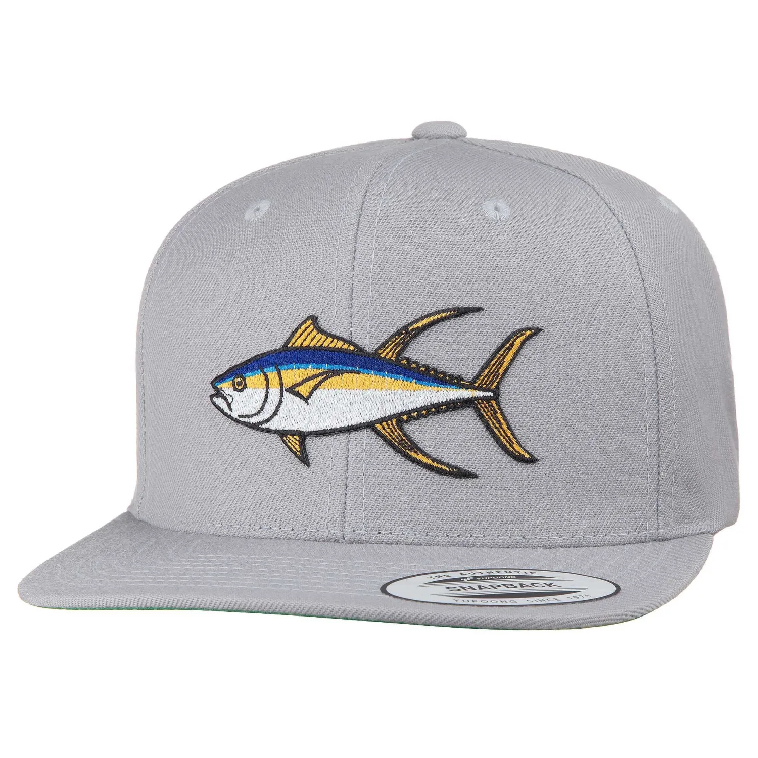 HiFishGear Hats-HFG - Ahi Silver Flat Bill Snapback Hat