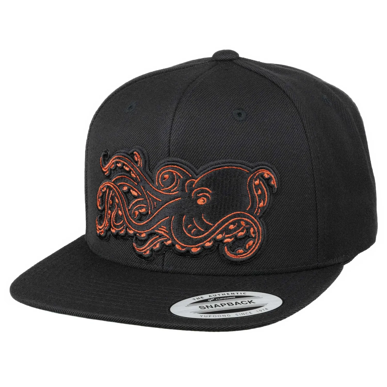 Hifishgear Hats-HFG - 3D Tako Black Snapback Flatbill Hat