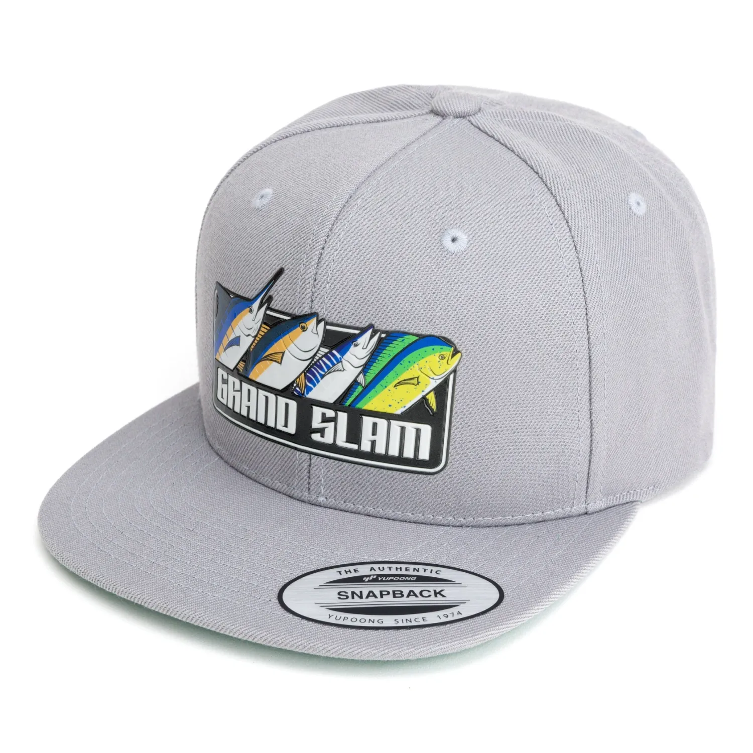 Hifishgear Hats-HFG - Grand Slam Silver Flat Bill Snapback Hat