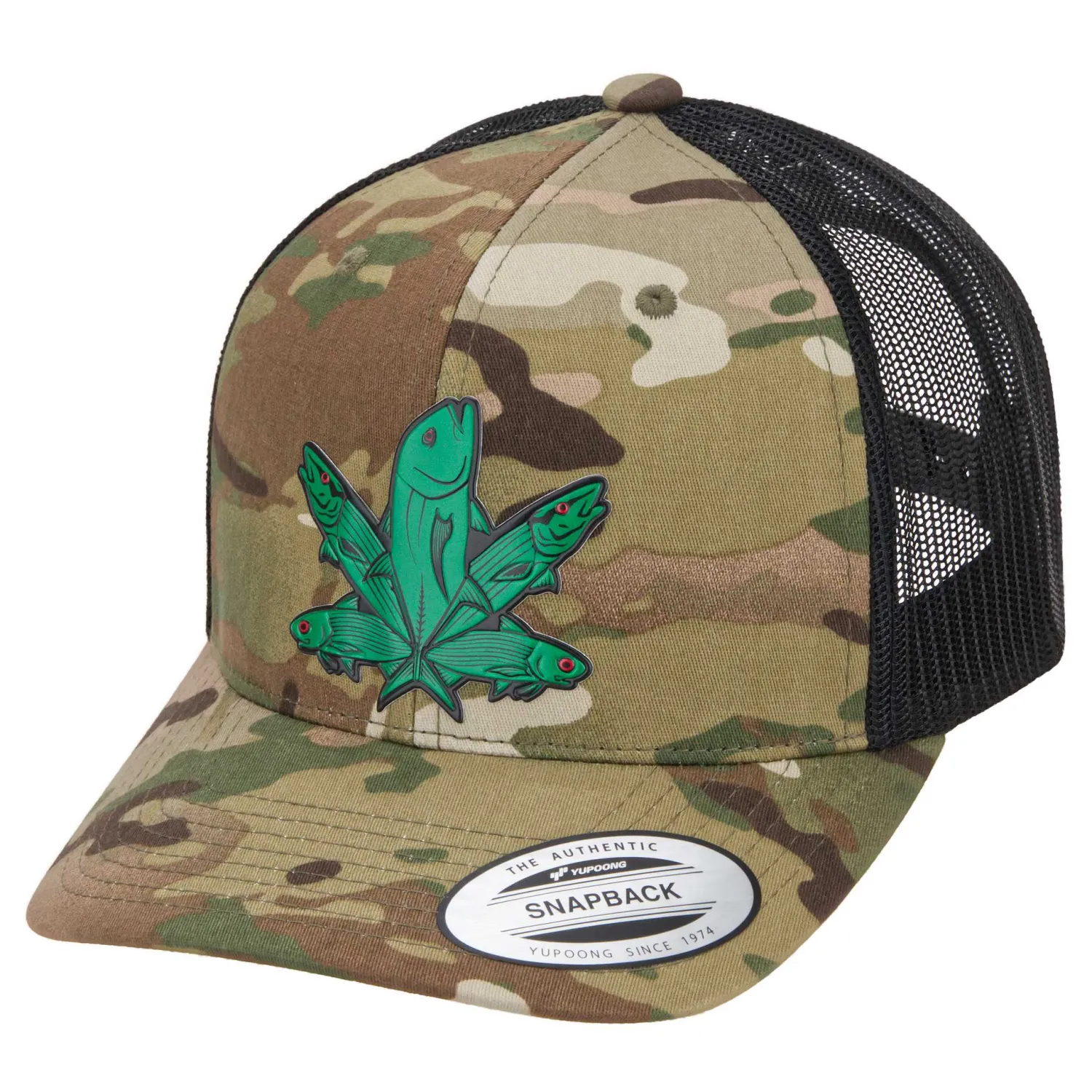 Hifishgear Hats-HFG - Green Fish Multicam® Light Snapback Classic Trucker Hat