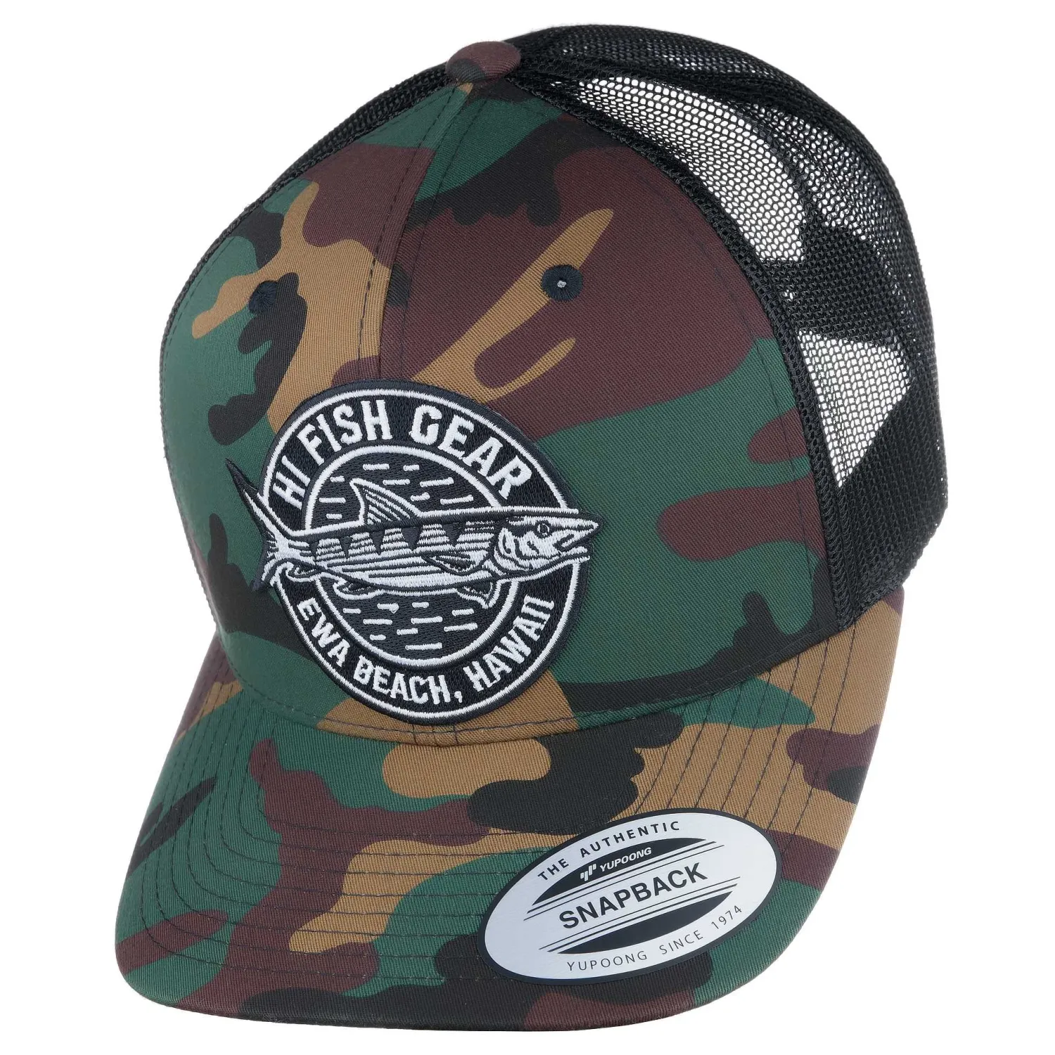 HiFishGear Hats-HFG - Oio Camo/Black Snapback Classic Trucker Hat