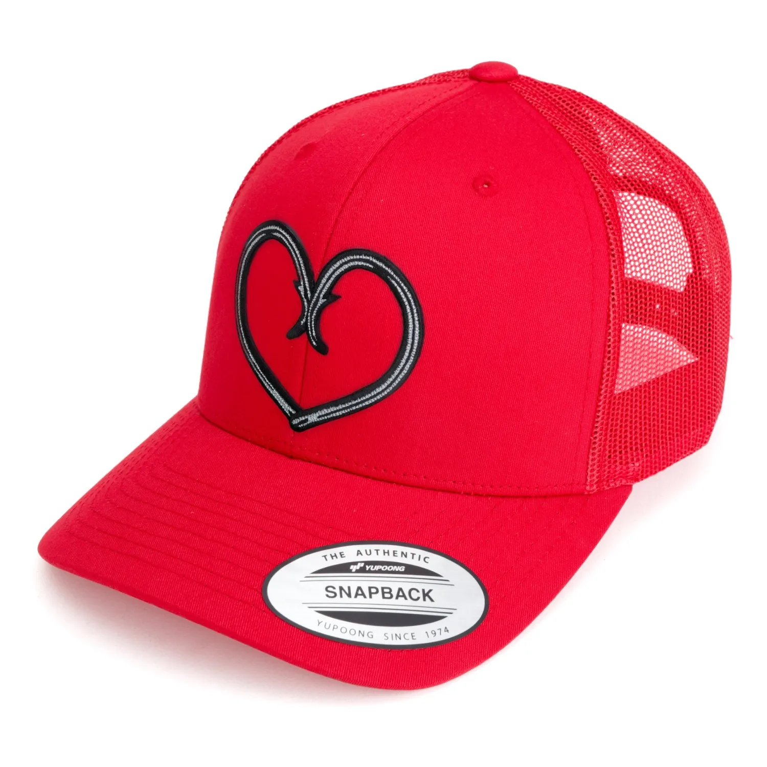 Hifishgear Hats-HFG - Hooked Red Classic Snapback Trucker Hat