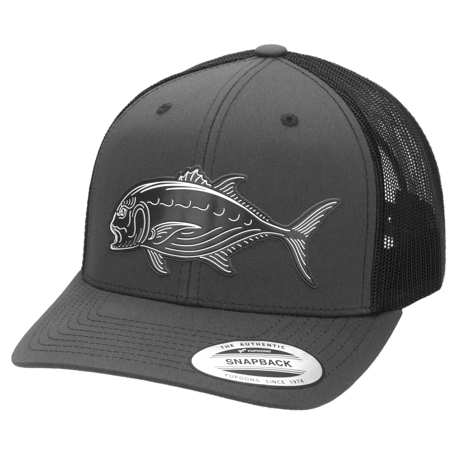 Hifishgear Hats-HFG - JDM Ulua Charcoal Black Classic Snapback Trucker Hat