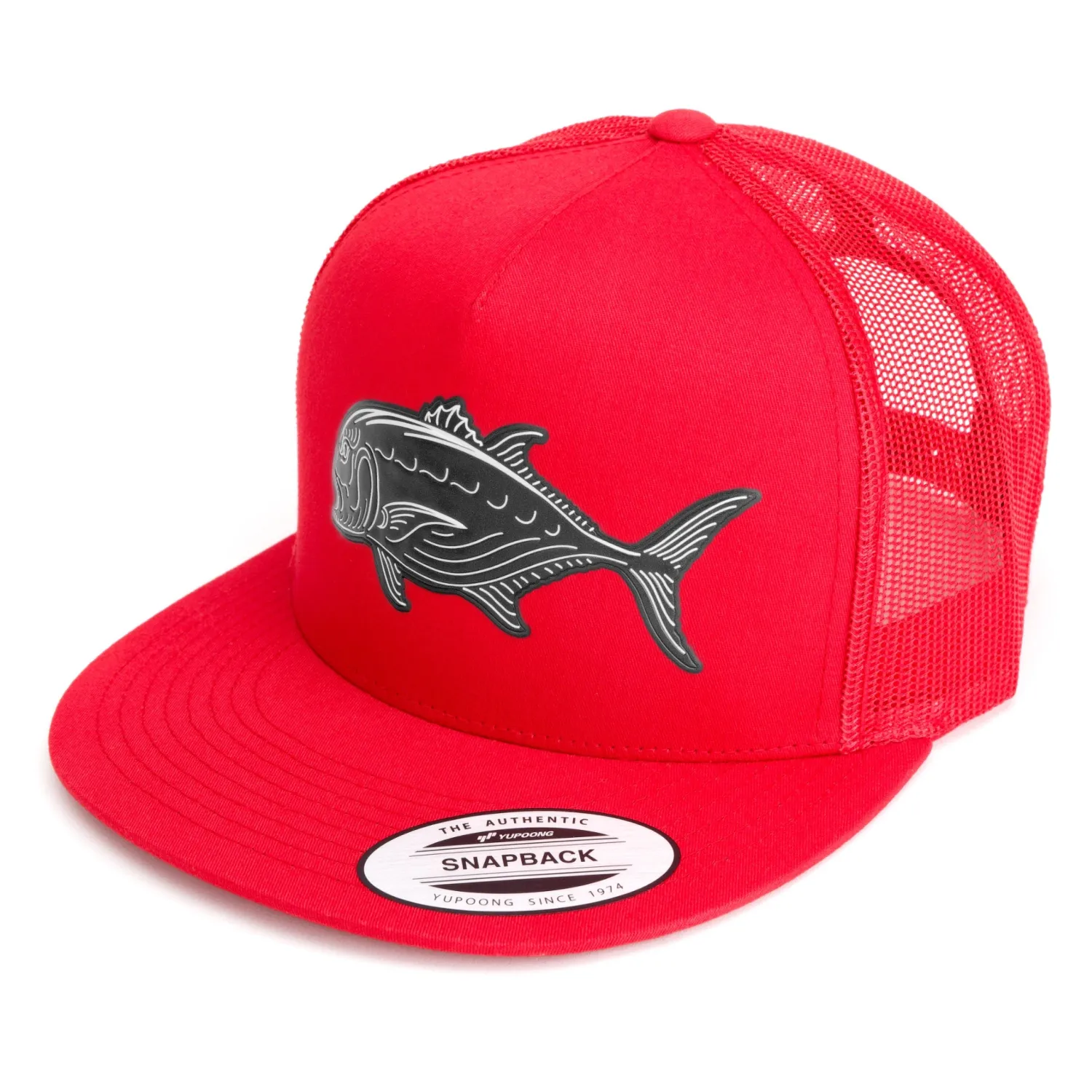 Hifishgear Hats-HFG - JDM Ulua Red Snapback Flat Bill Trucker Hat