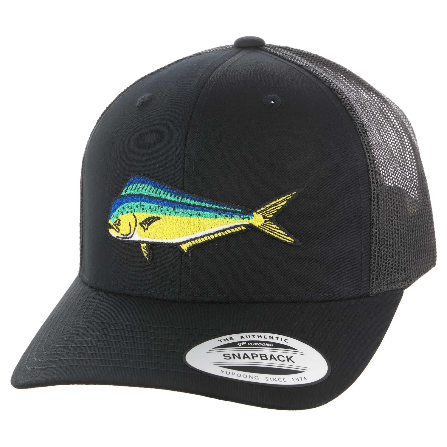 Hifishgear Hats-HFG - MahiMahi Black Classic Snapback Trucker Hat