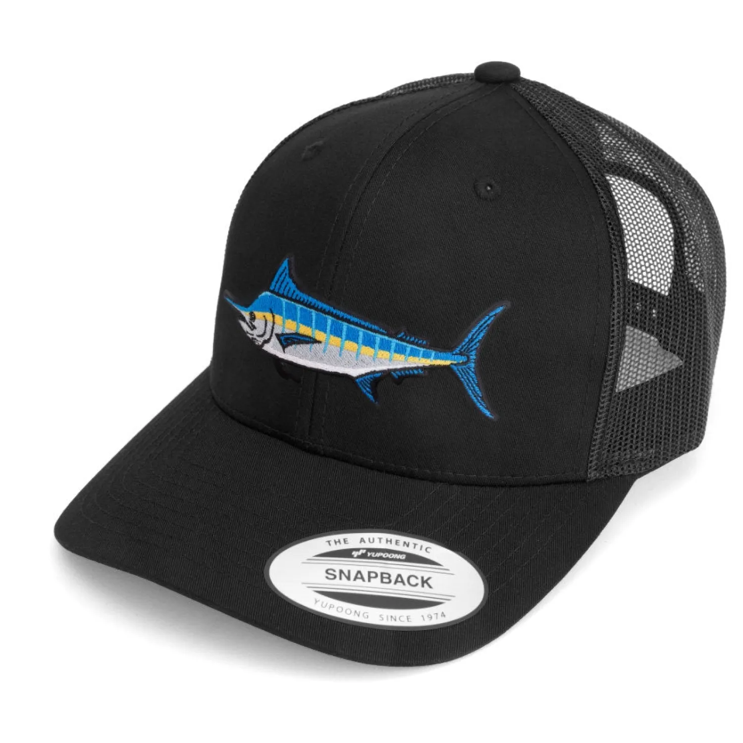 Hifishgear Hats-HFG - Marlin Black Classic Snapback Trucker Hat