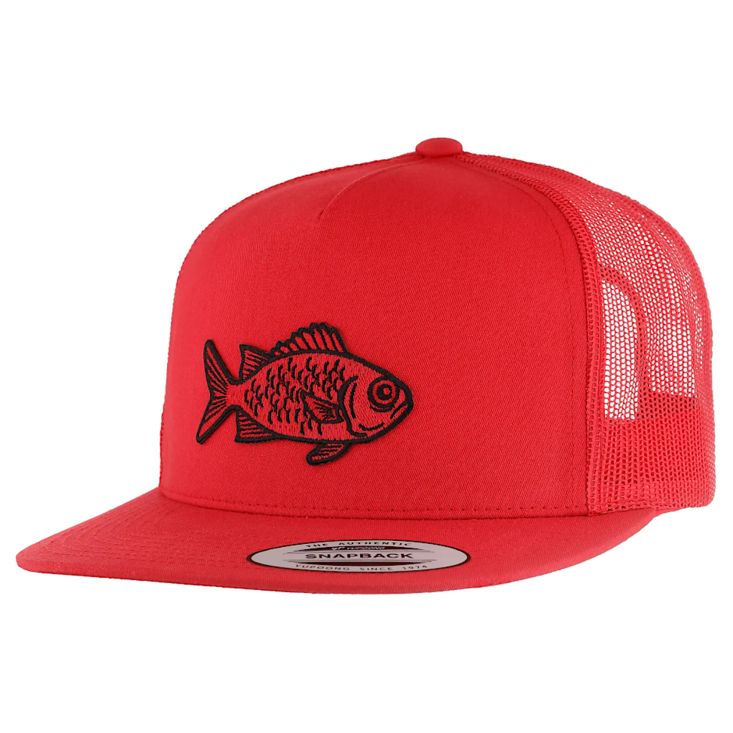 HiFishGear Hats-HFG - Menpachi Red Snapback Flat Bill Trucker Hat