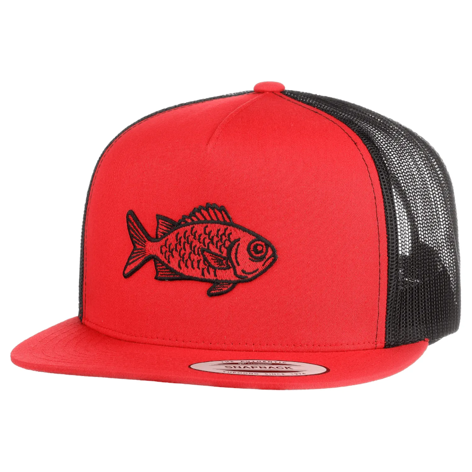 Hifishgear Hats-HFG - Menpachi Red/Black Snapback Flat Bill Trucker Hat