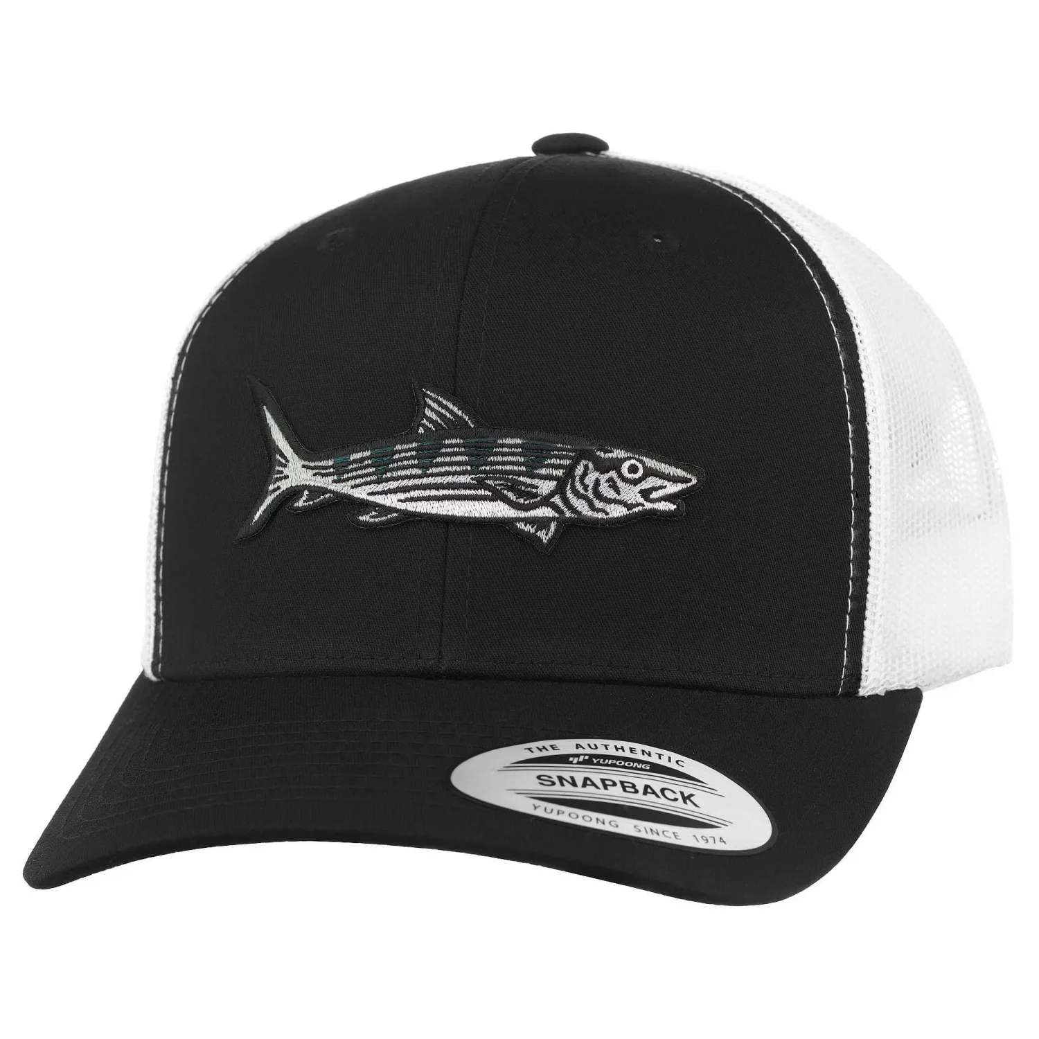 HiFishGear Hats-HFG - Oio (Bonefish) Black/White Snapback Classic Trucker Hat