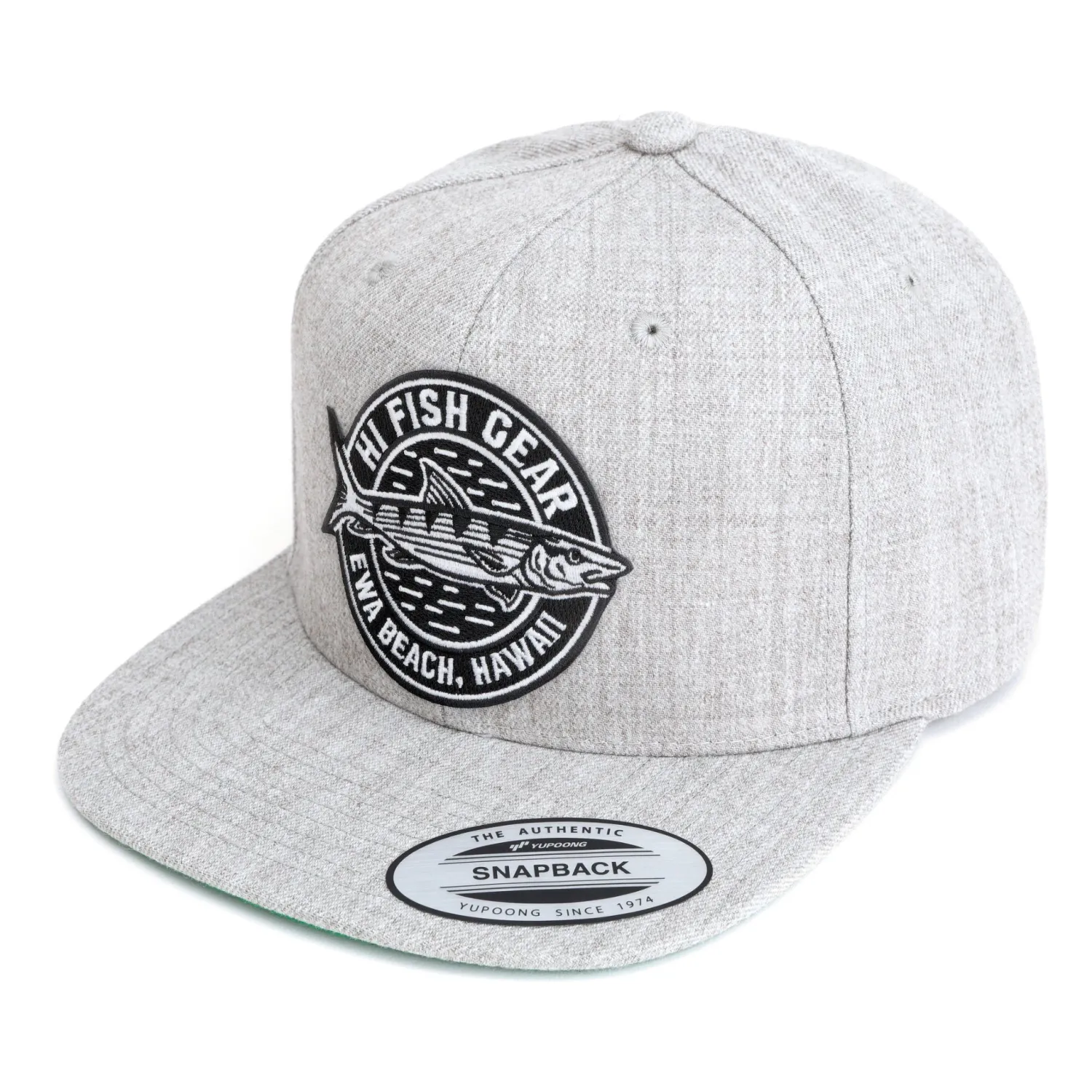 Hifishgear Hats-HFG - Oio Crest Heather Grey Flatbill Snapback