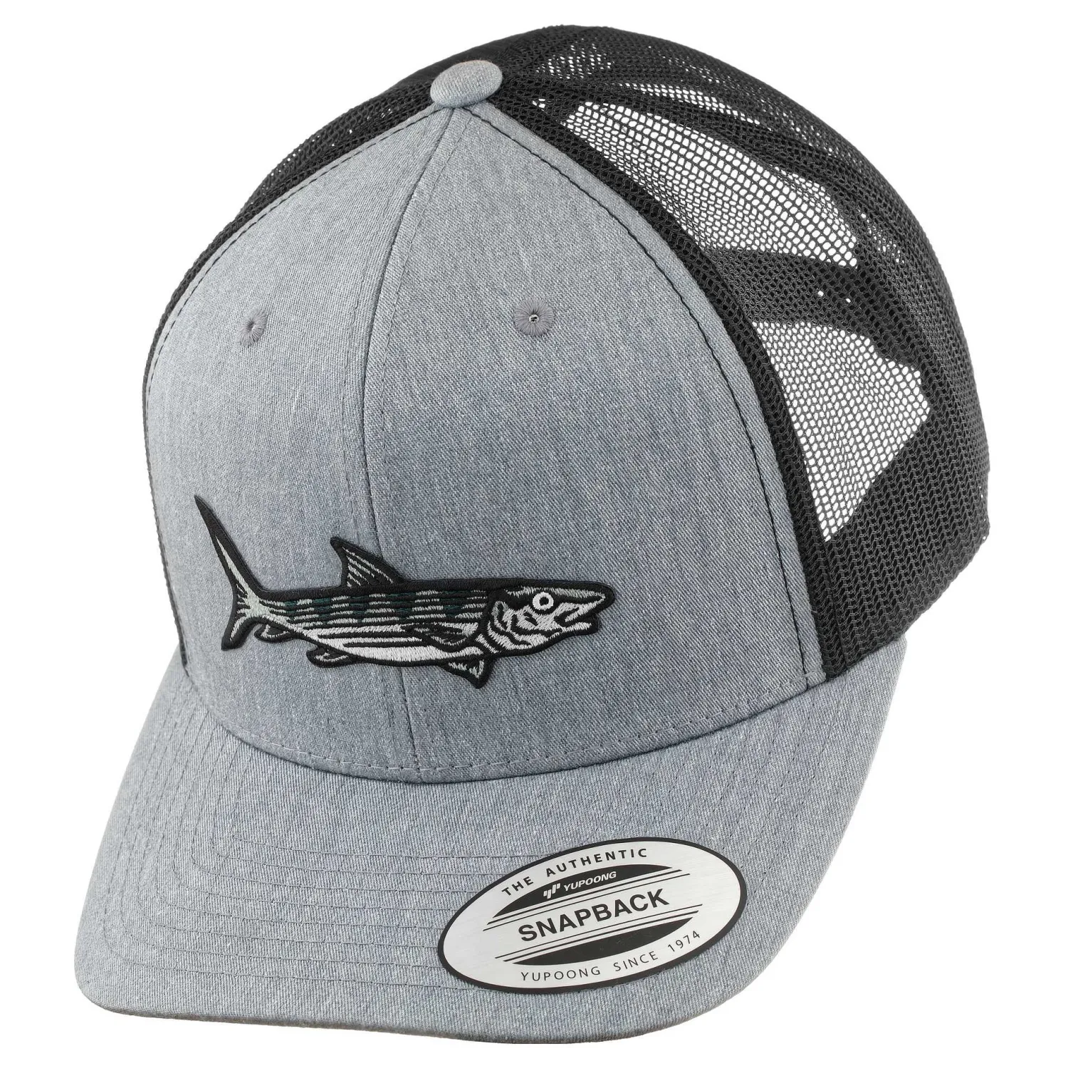 Hifishgear Hats-HFG - Oio Heather Gray/Black Snapback Classic Trucker Hat