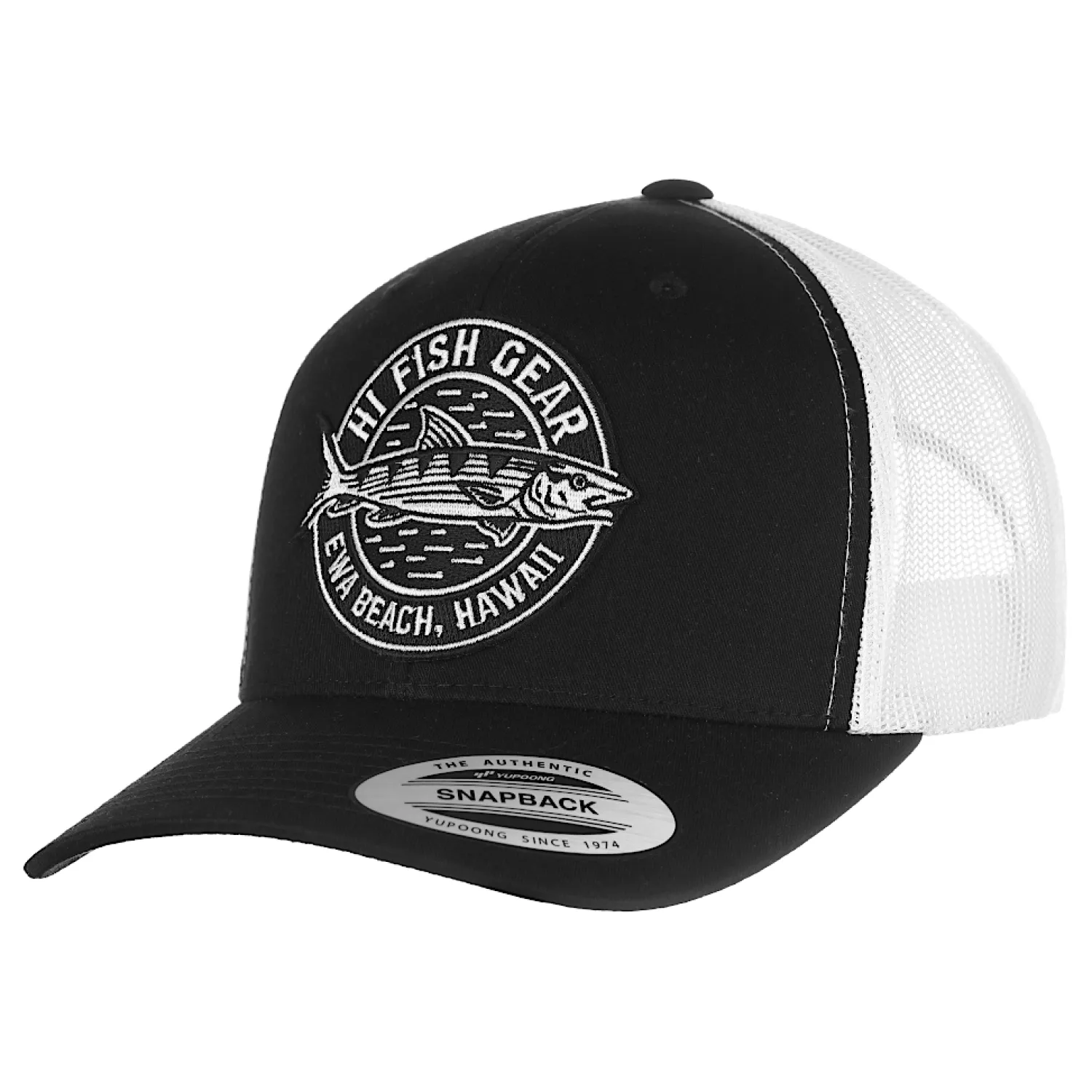 HiFishGear Hats-HFG - Oio Patch Black/White Snapback Classic Trucker Hat