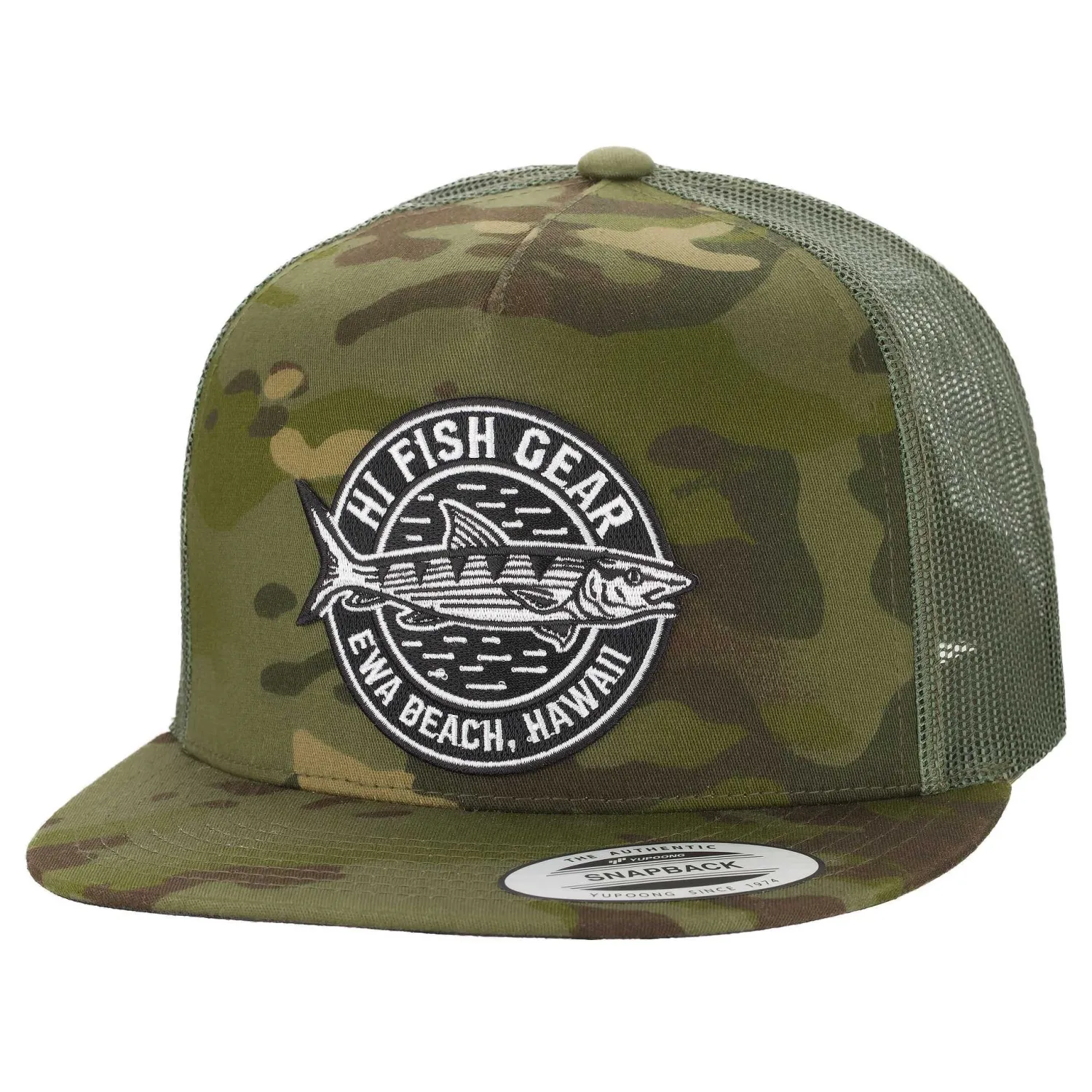 Hifishgear Hats-HFG - Oio Patch Tropic/Green Multicam® Snapback Flatbill Trucker Hat