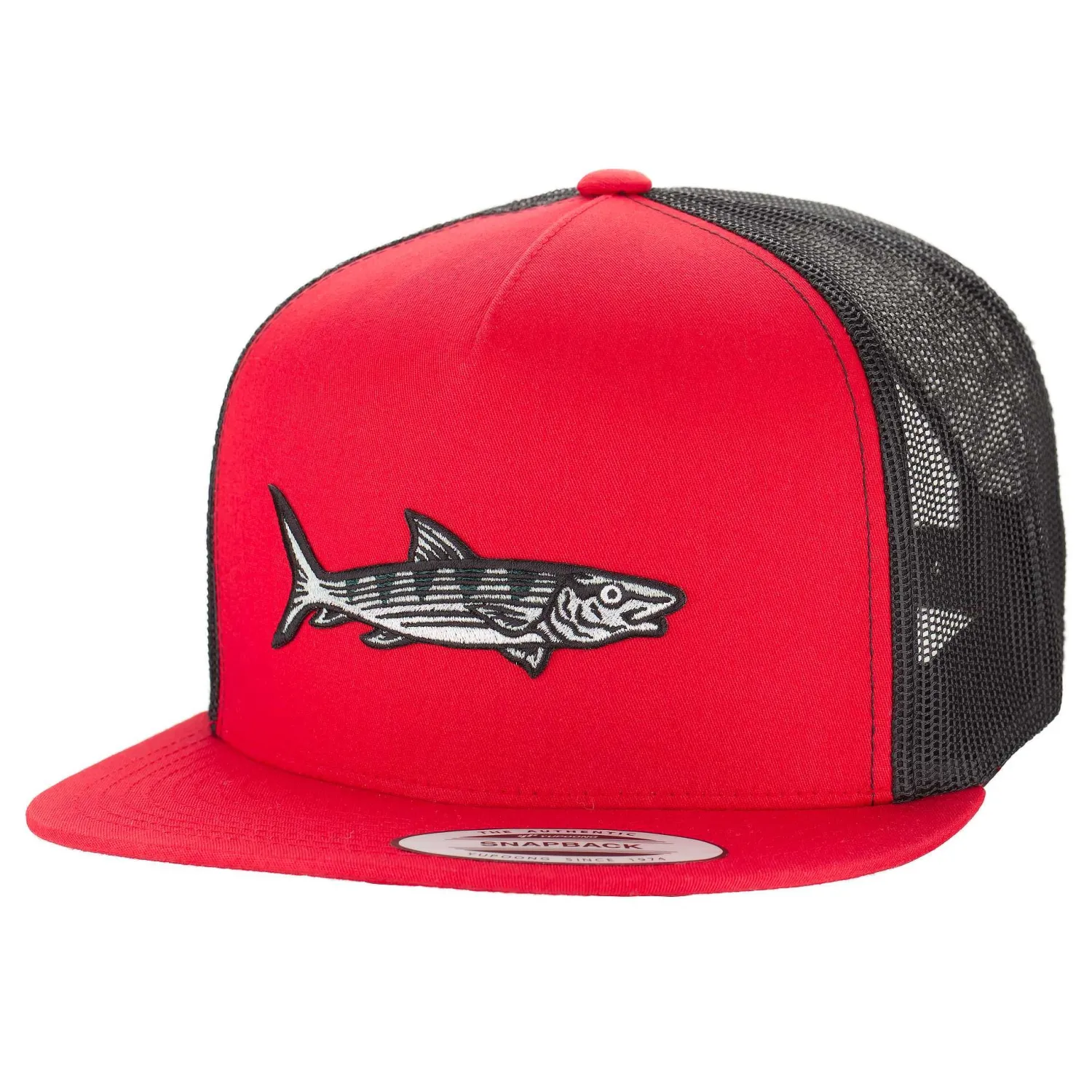 HiFishGear Hats-HFG - Oio Red/Black Snapback Flat Bill Trucker Hat