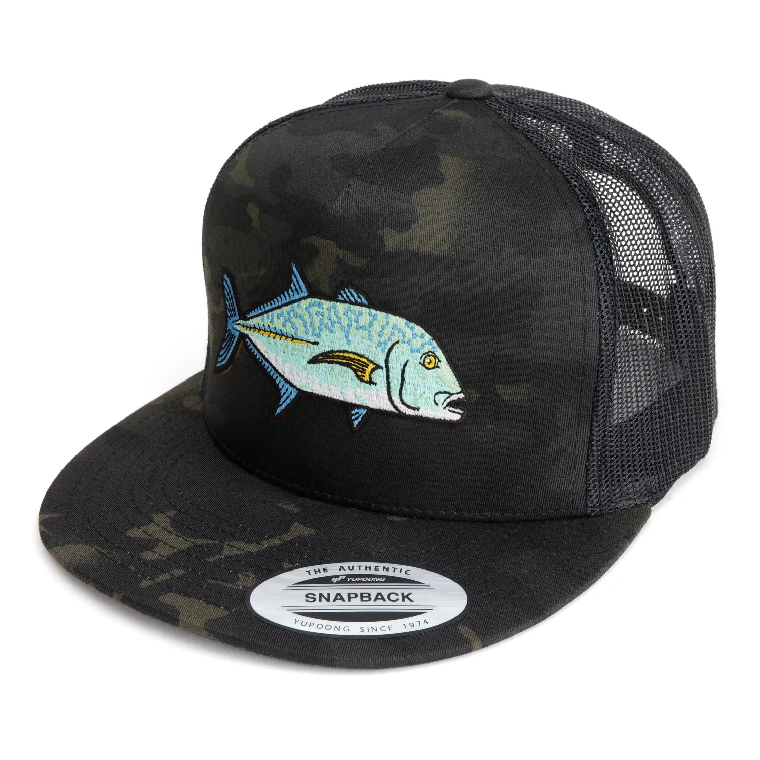 Hifishgear Hats-HFG - Omilu (Bluefin Trevally) MultiCam® Black Flatbill Snapback