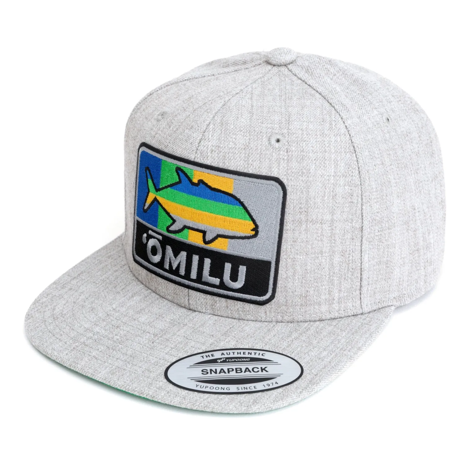 Hifishgear Hats-HFG - Omilu Heather Grey Flat Bill Snapback Hat