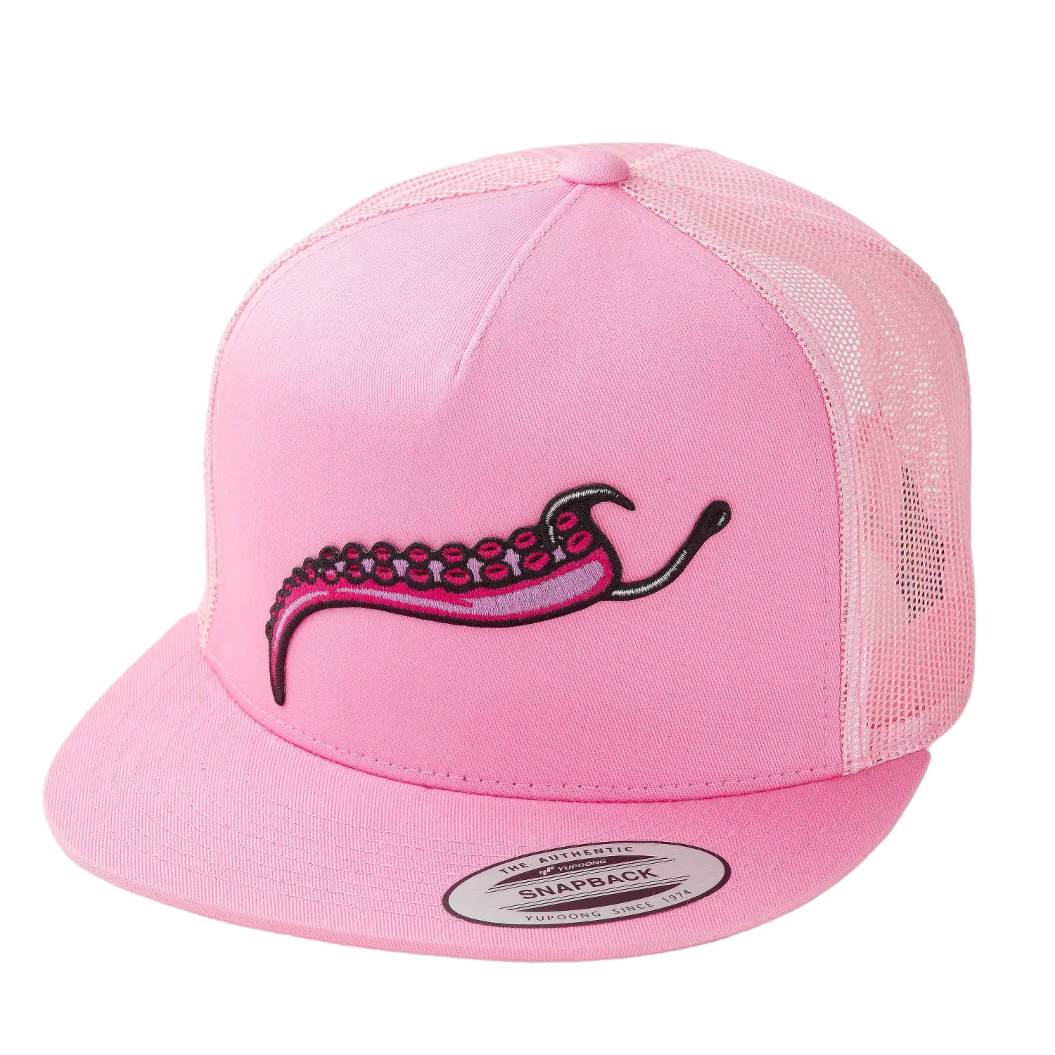 Hifishgear Hats-HFG - Pink Tako Flat Bill Snapback Trucker Hat