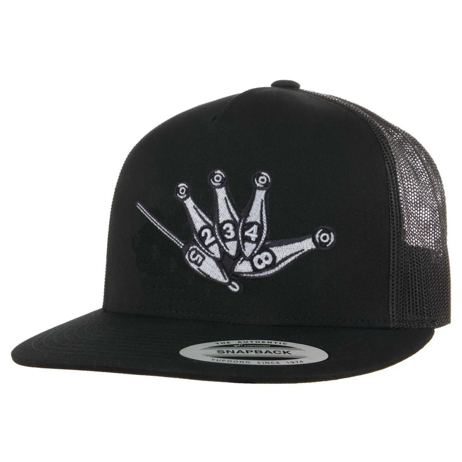 Hifishgear Hats-HFG - Throw Da Shaka Black Flat Bill Trucker Hat