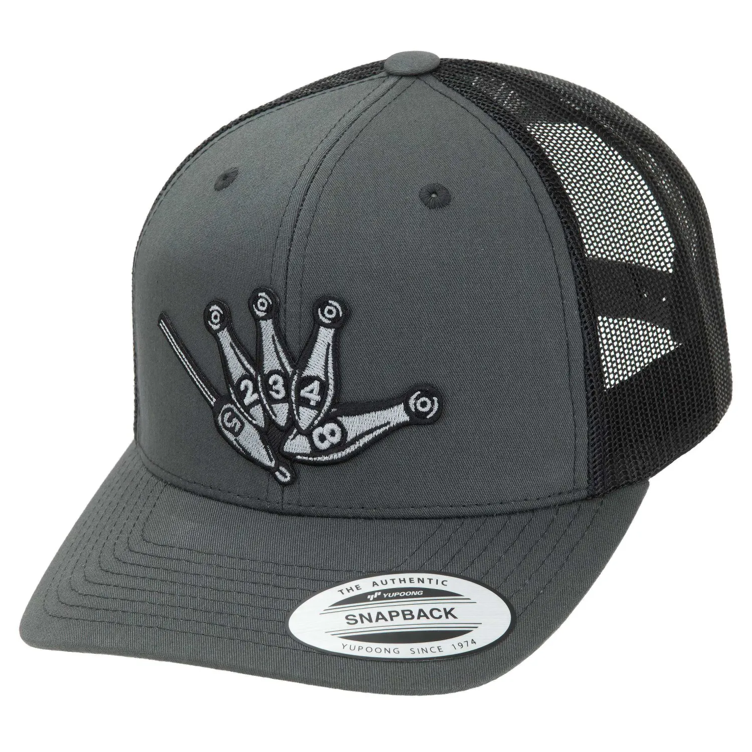 Hifishgear Hats-HFG - Throw Da Shaka Charcoal/Black Classic Snapback Trucker