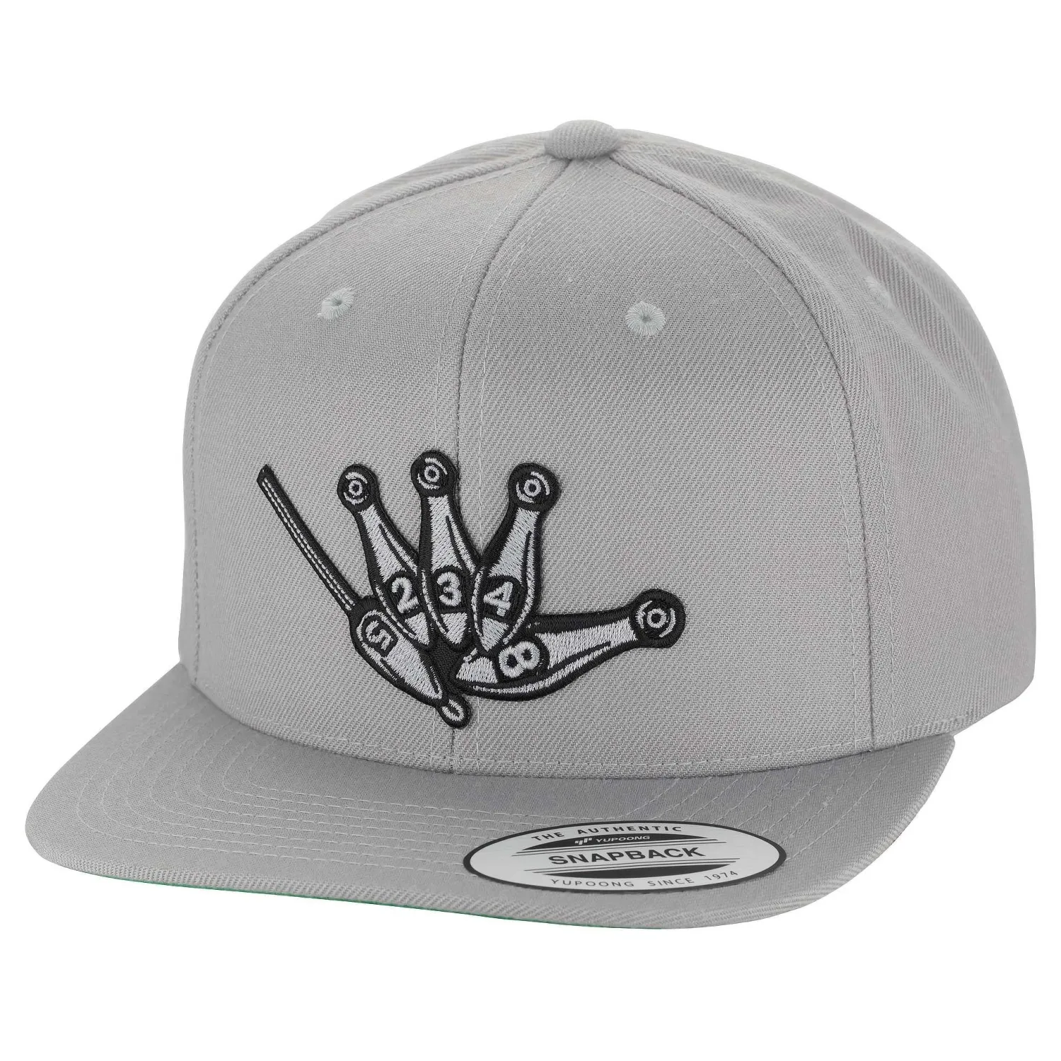 HiFishGear Hats-HFG - Throw Da Shaka Silver Flat Bill Snapback Hat