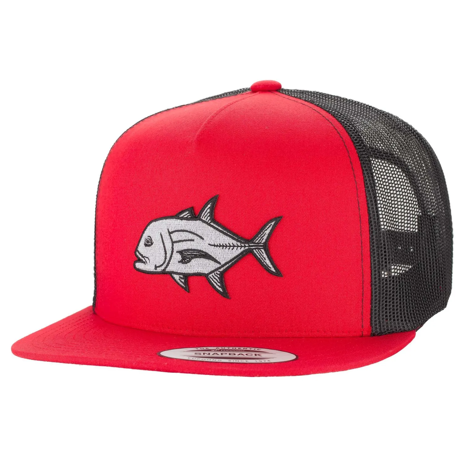 HiFishGear Hats-HFG - Ulua Red/Black Snapback Flat Bill Trucker Hat