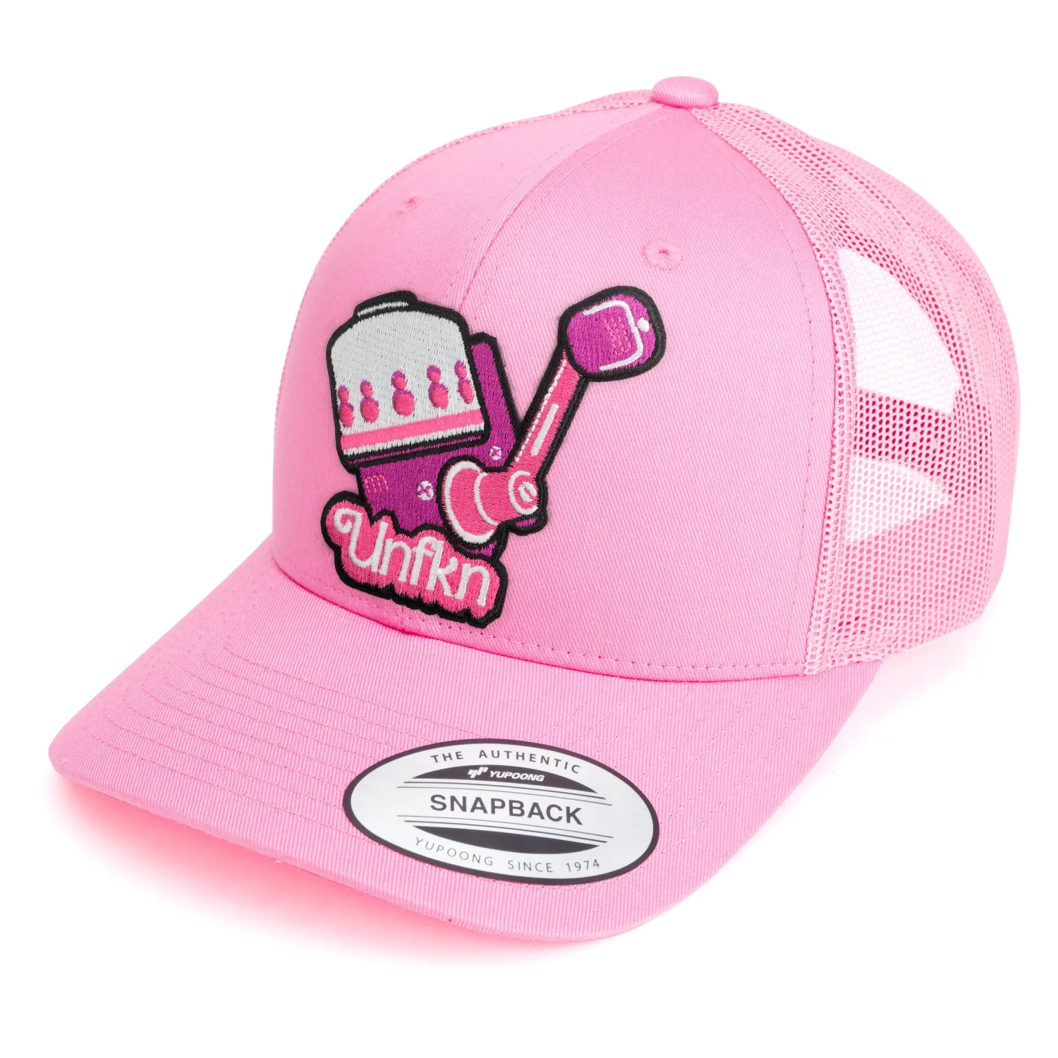 Hifishgear Hats-HFG - UNFKN Pink - Pink Classic Curved Bill Snapback Trucker Hat