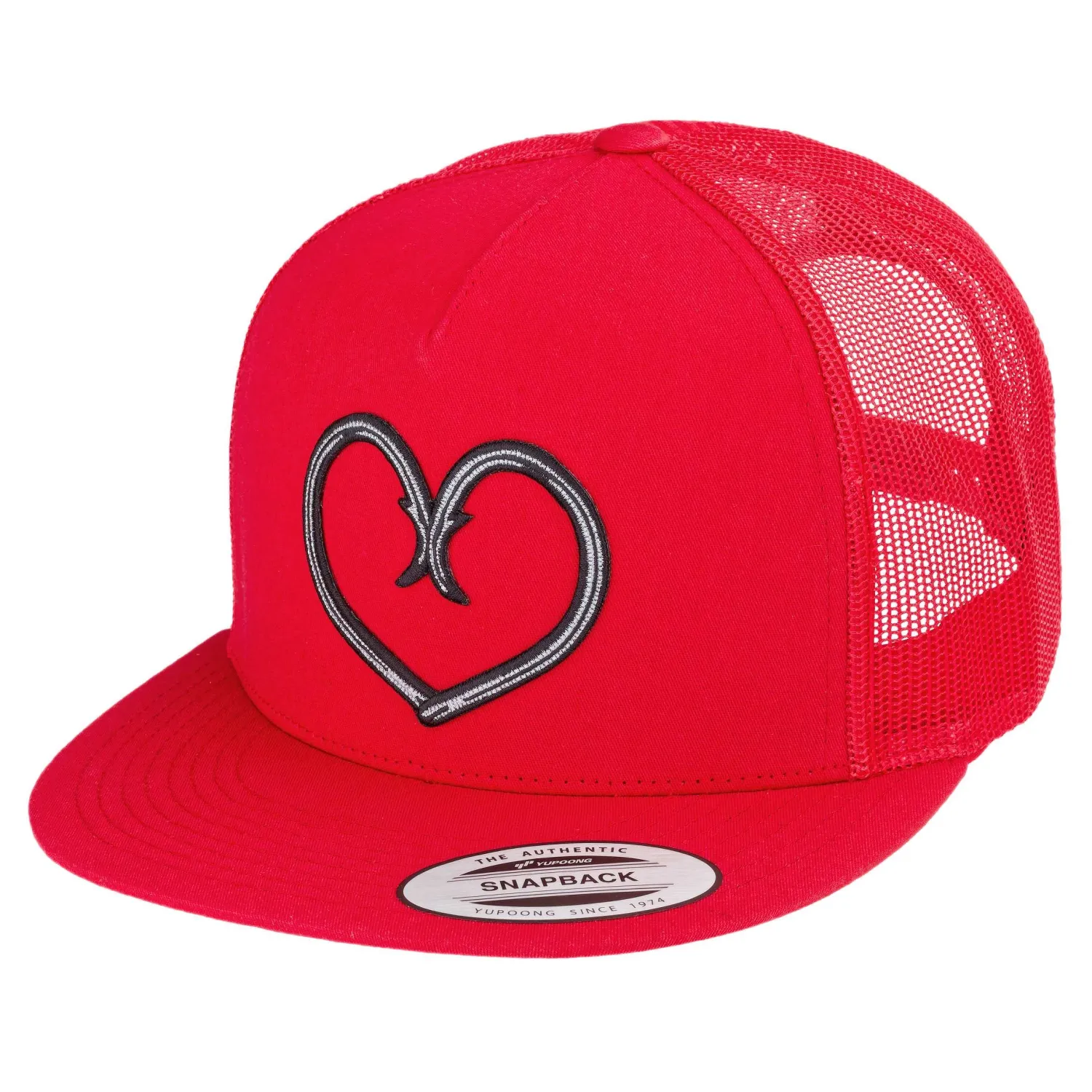 Hifishgear Hats-HFG -Hooked Red Flatbill Snapback Trucker Hat