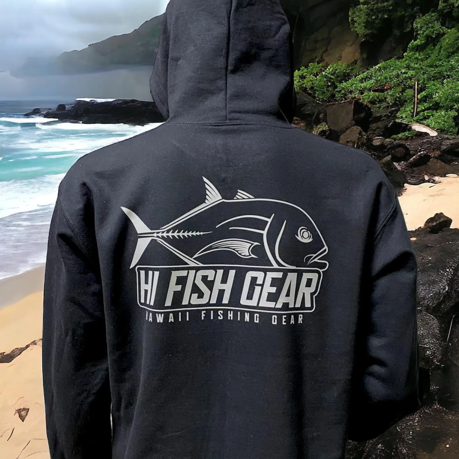 Hifishgear Shirts-HFG Reflective Ulua Logo Zip-Up Hoodie Sweater