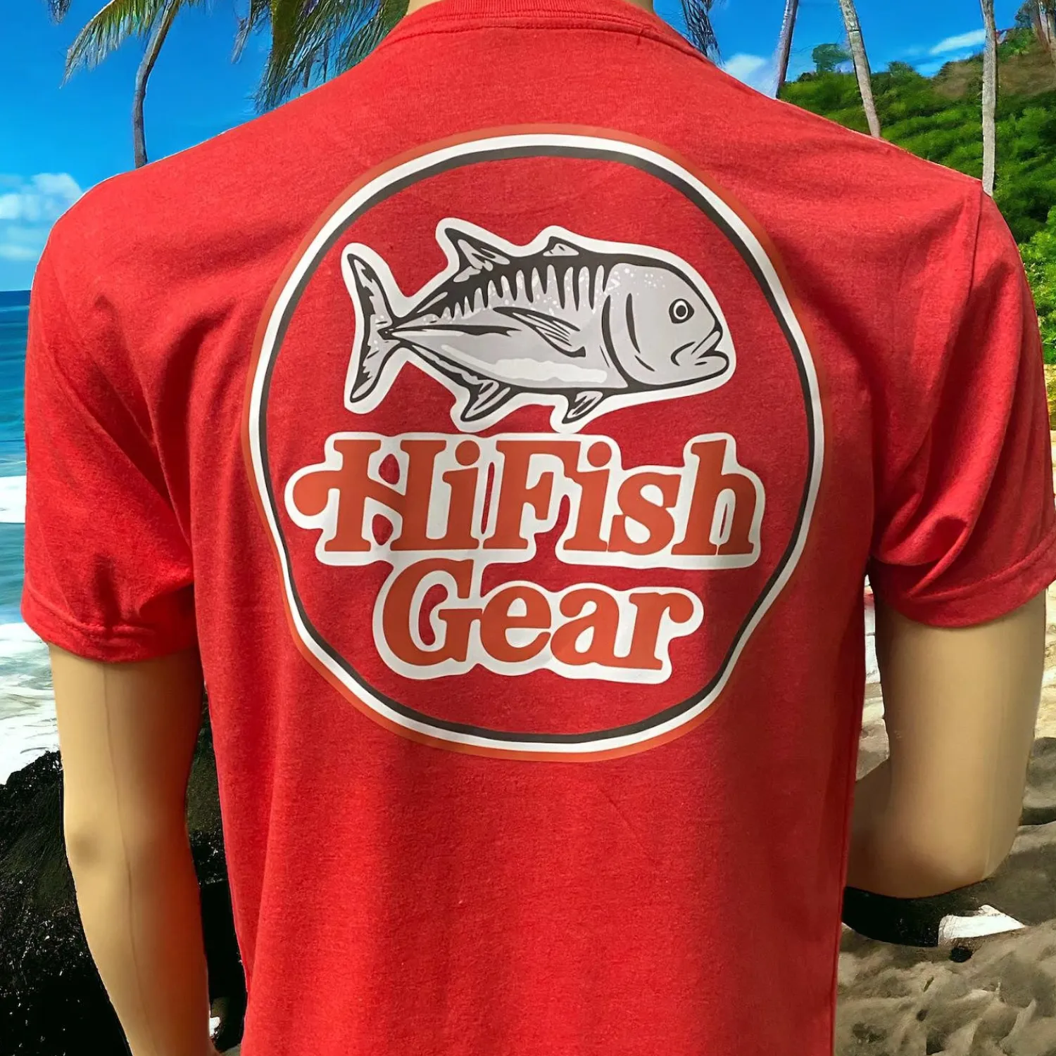 Hifishgear Shirts-HFG Retro Ulua T-Shirts (Red & Blue)