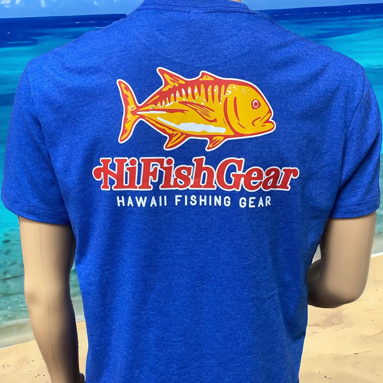 Hifishgear Shirts-HFG Retro Ulua T-Shirts (Red & Blue)