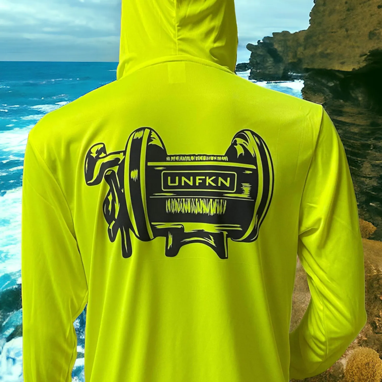 Hifishgear Shirts-HFG UNFKN Reflective UV Performance Hoodie (Safety Green)