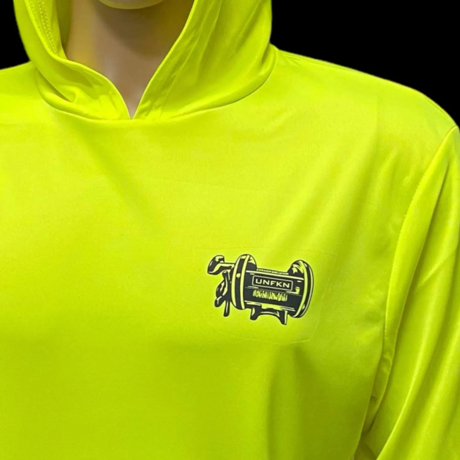 Hifishgear Shirts-HFG UNFKN Reflective UV Performance Hoodie (Safety Green)