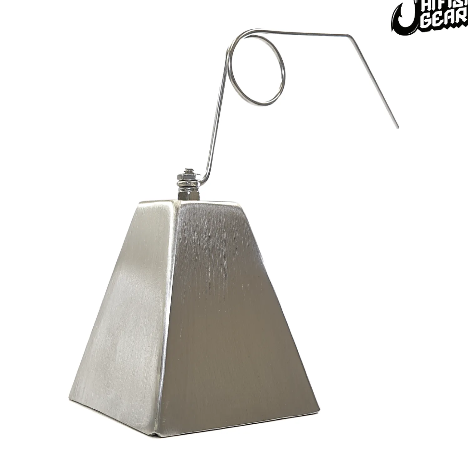 De Smith Fishing Bells & Holders-Stainless Steel 3in Square One-Way Bell