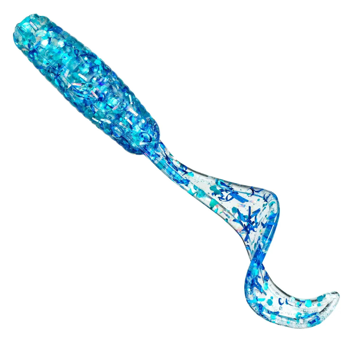 Water's Edge Soft Baits-Waters Edge Baits - Single Curly Tail X Factor Blue